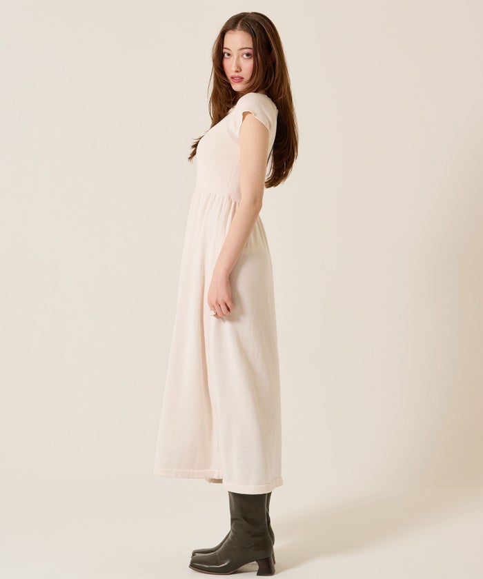 ニット/ワンピース/オフショル/バレエネック ロング ニットワンピース TINA：JOJUN