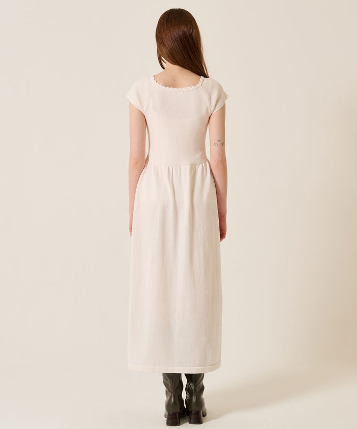 ニット/ワンピース/オフショル/バレエネック ロング ニットワンピース TINA：JOJUN