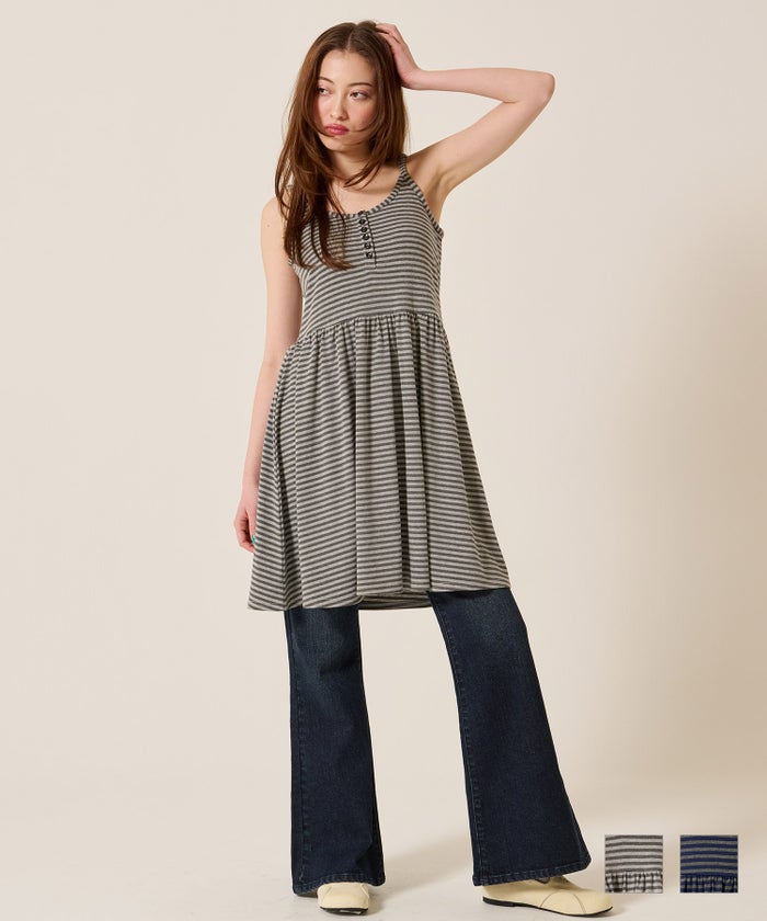 ボーダー/ヘンリー/ボーダー カットソー キャミワンピース TINA：JOJUN