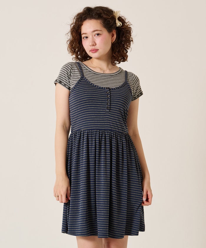 ボーダー/ヘンリー/ボーダー カットソー キャミワンピース TINA：JOJUN