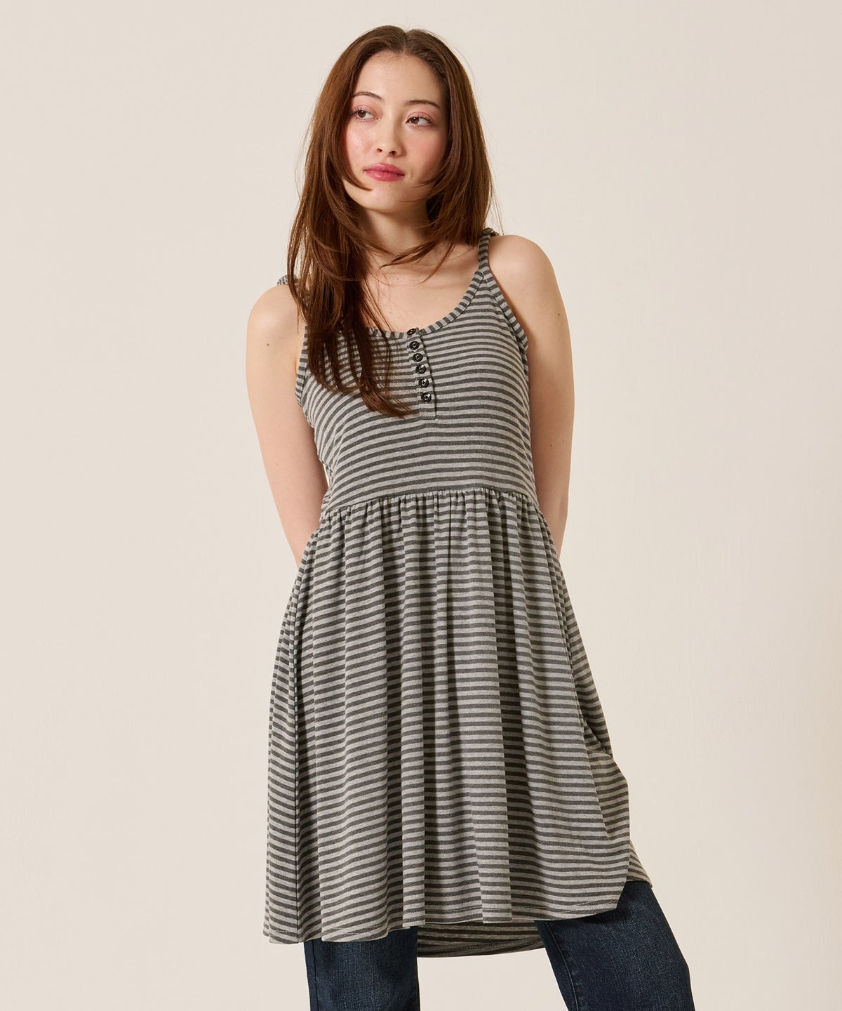 ボーダー/ヘンリー/ボーダー カットソー キャミワンピース TINA：JOJUN