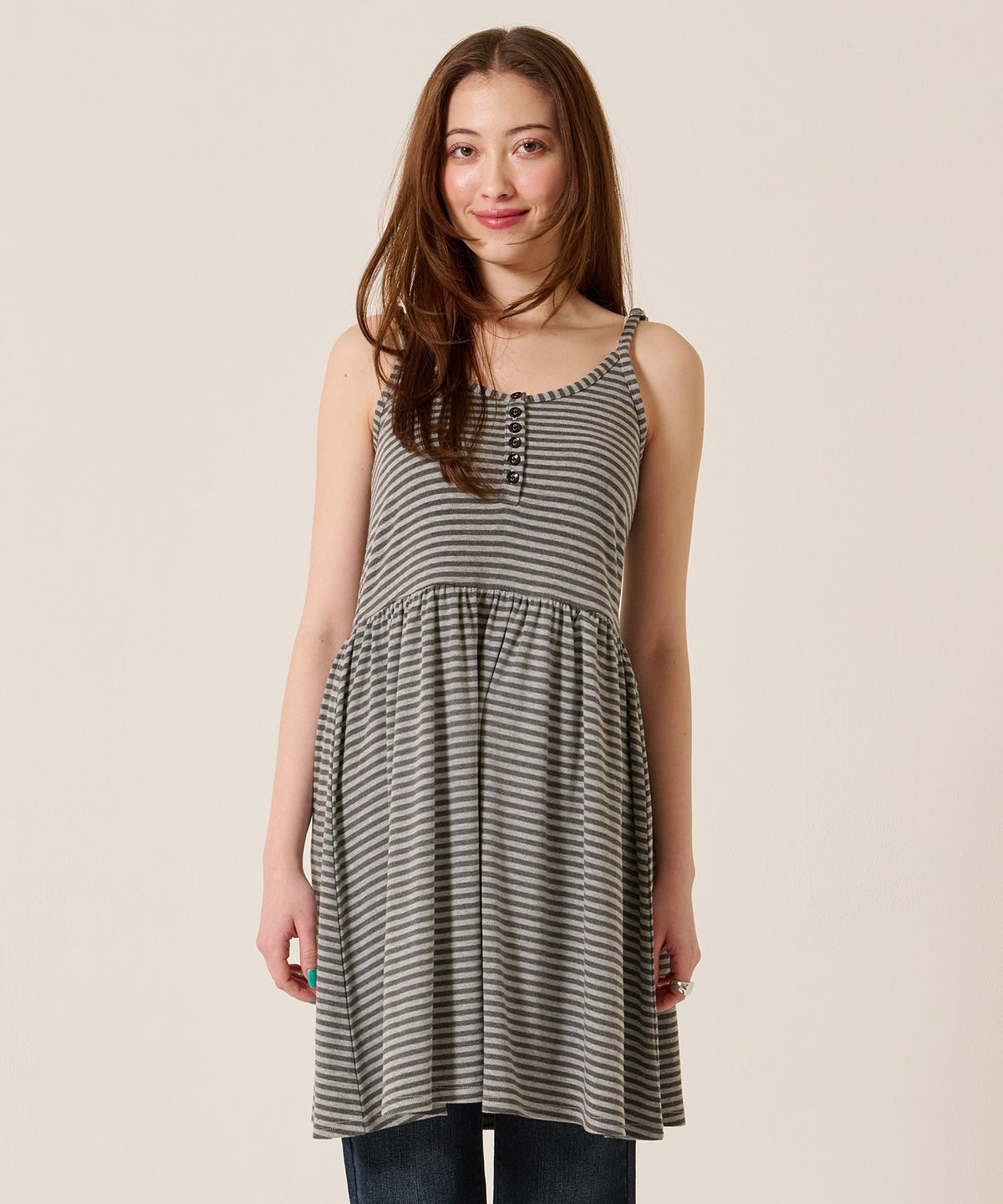 ボーダー/ヘンリー/ボーダー カットソー キャミワンピース TINA：JOJUN
