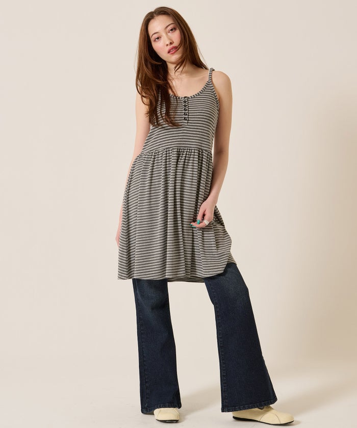 ボーダー/ヘンリー/ボーダー カットソー キャミワンピース TINA：JOJUN