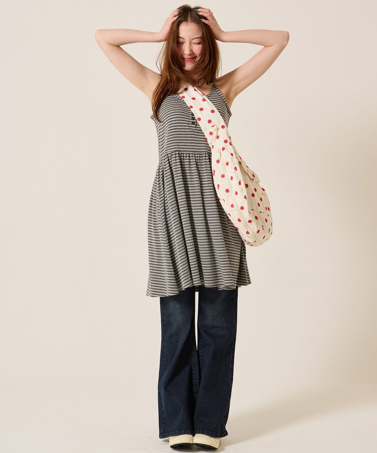 ボーダー/ヘンリー/ボーダー カットソー キャミワンピース TINA：JOJUN