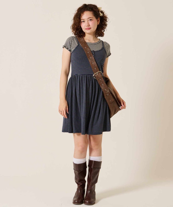 ボーダー/ヘンリー/ボーダー カットソー キャミワンピース TINA：JOJUN