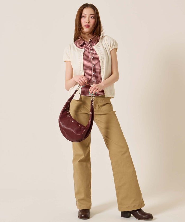 半袖/カーディガン/パフスリーブ ハーフスリーブ カーディガン TINA：JOJUN 