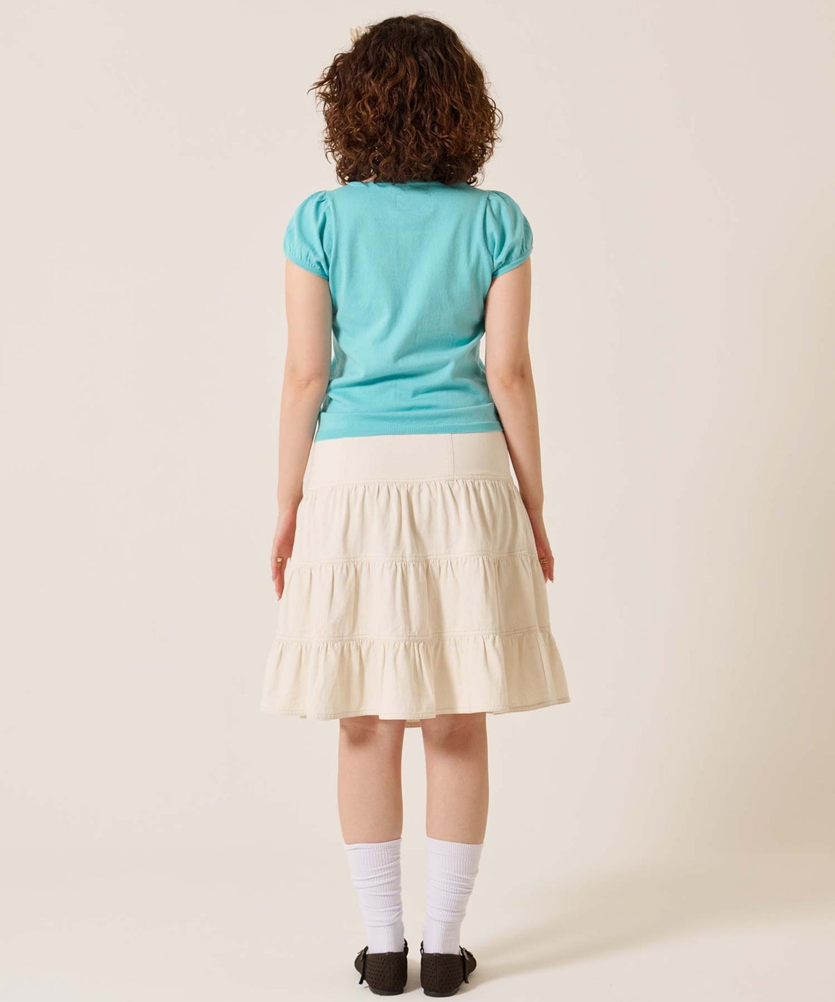 半袖/カーディガン/パフスリーブ ハーフスリーブ カーディガン TINA：JOJUN 