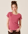 トップス/Tシャツ/ボタン付き ボーダー チビＴ TINA：JOJUN 