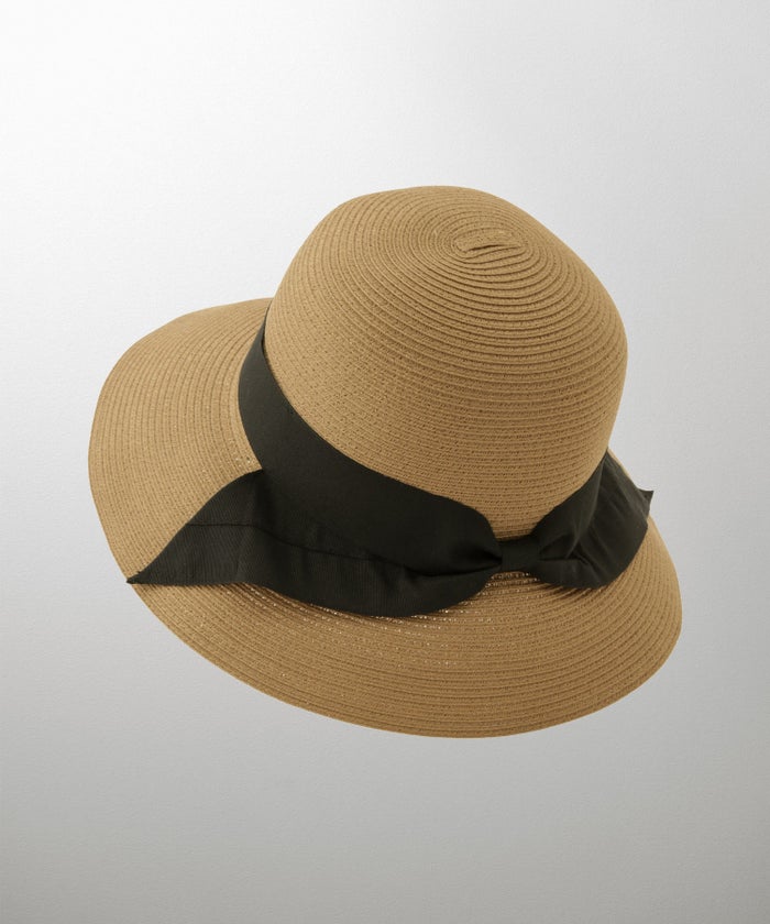 ポケッタブル グログランリボン ハット レディース ファッション ウォッシャブル ベージュ ナチュラル ブラック フリー