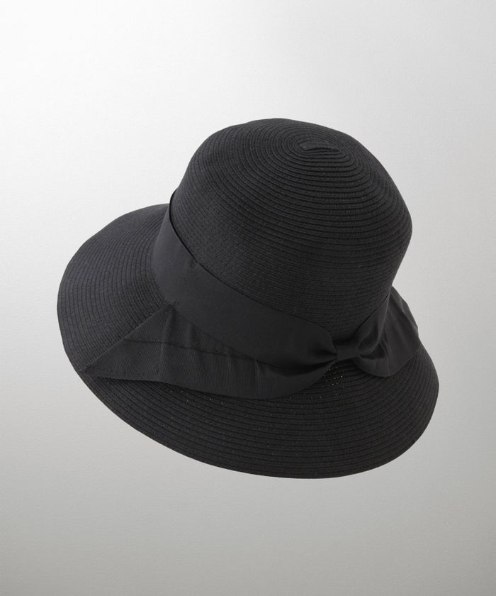 ポケッタブル グログランリボン ハット レディース ファッション ウォッシャブル ベージュ ナチュラル ブラック フリー