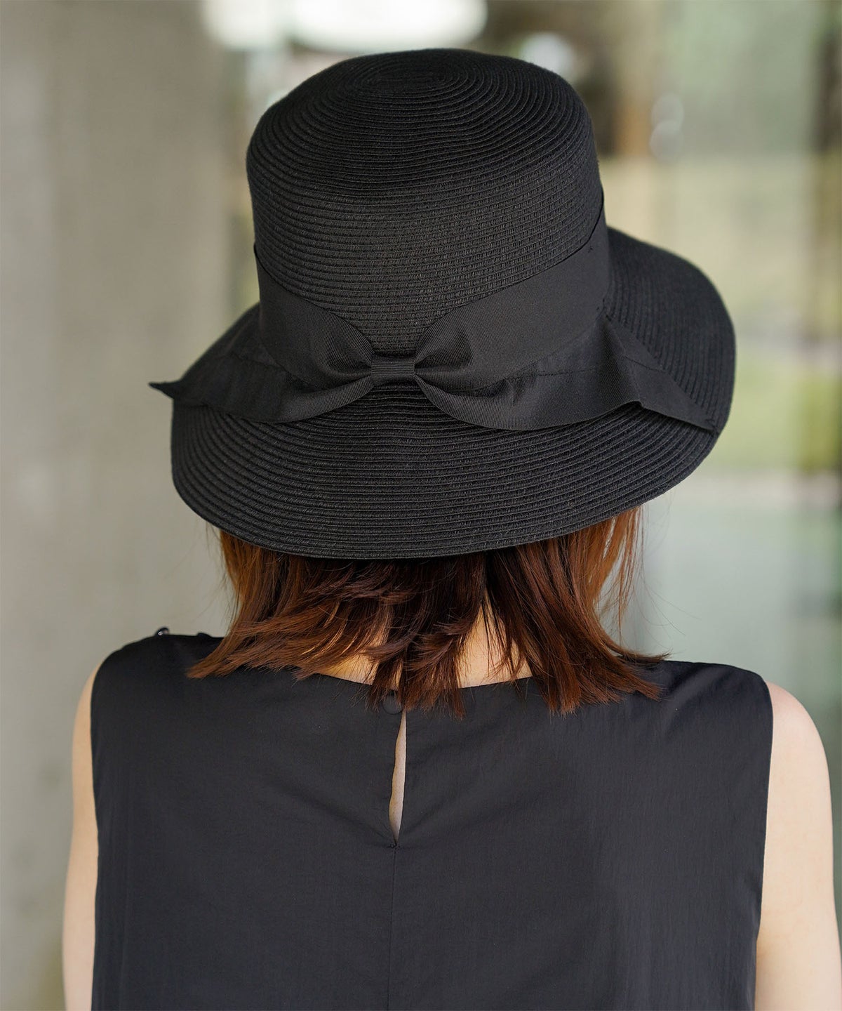 ポケッタブル グログランリボン ハット レディース ファッション ウォッシャブル ベージュ ナチュラル ブラック フリー