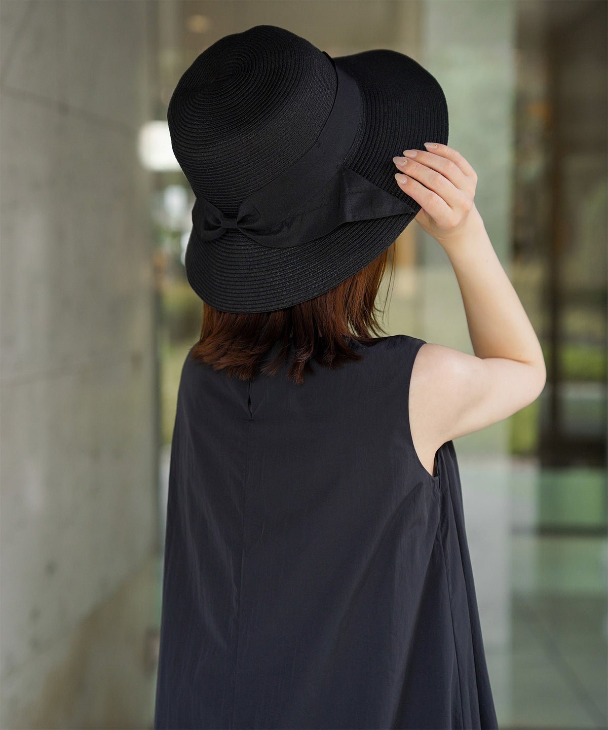 ポケッタブル グログランリボン ハット レディース ファッション ウォッシャブル ベージュ ナチュラル ブラック フリー