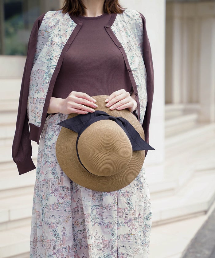 ポケッタブル グログランリボン ハット レディース ファッション ウォッシャブル ベージュ ナチュラル ブラック フリー