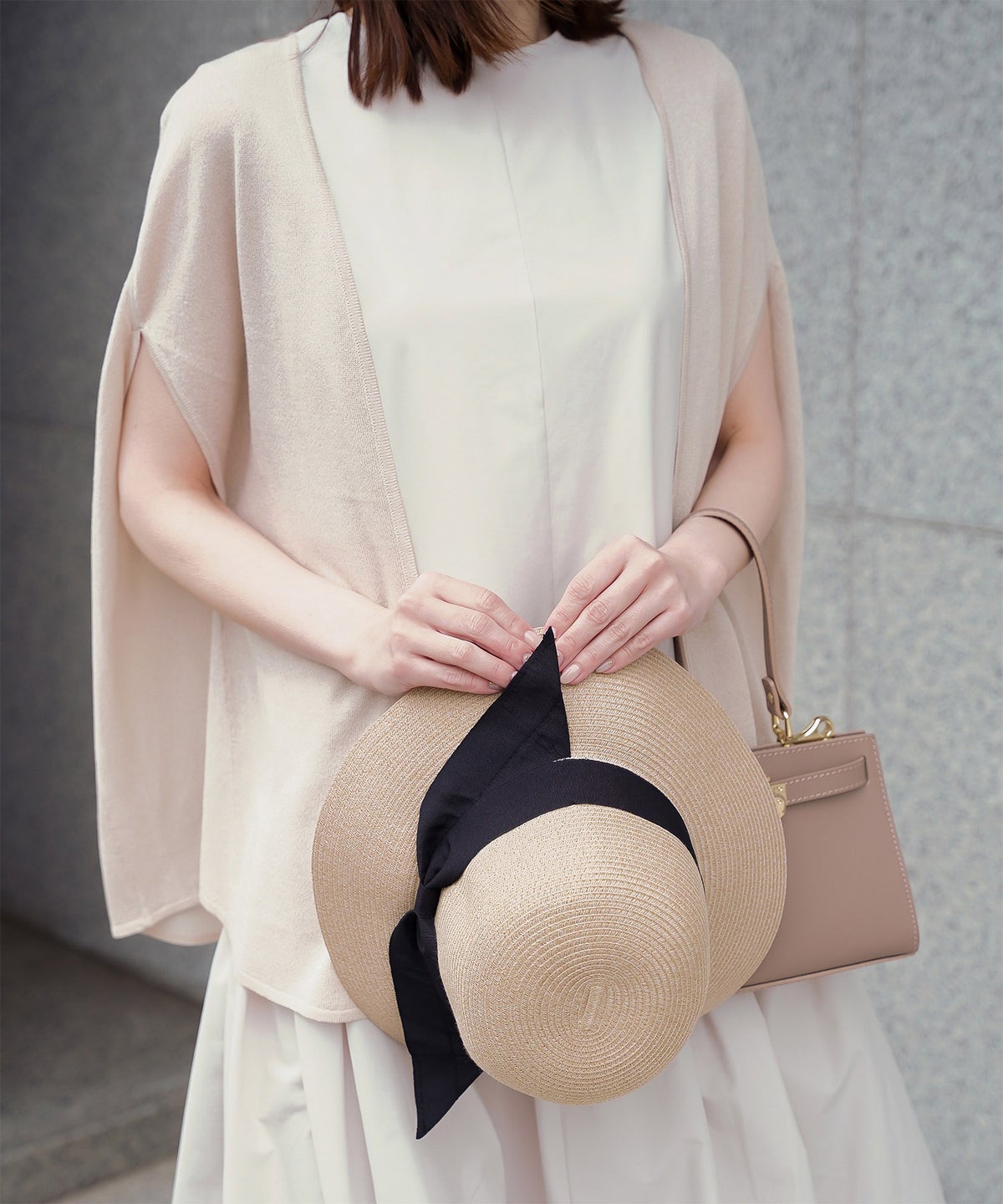 ポケッタブル グログランリボン ハット レディース ファッション ウォッシャブル ベージュ ナチュラル ブラック フリー