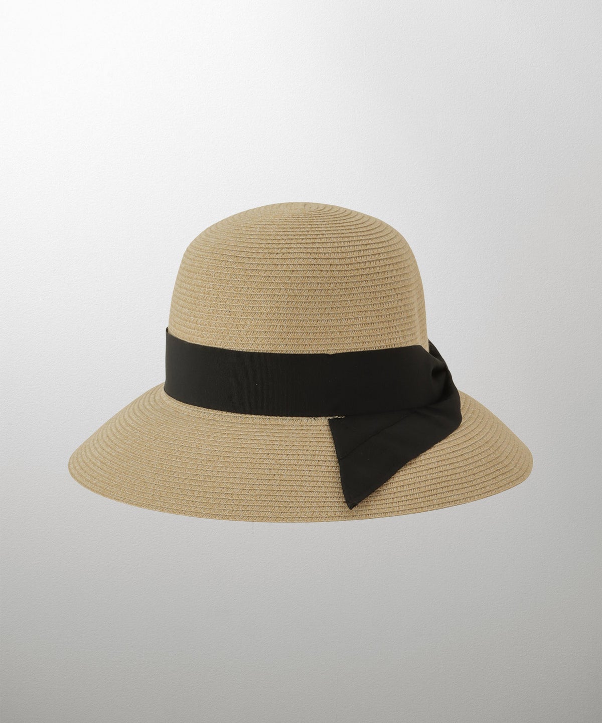 ポケッタブル グログランリボン ハット レディース ファッション ウォッシャブル ベージュ ナチュラル ブラック フリー