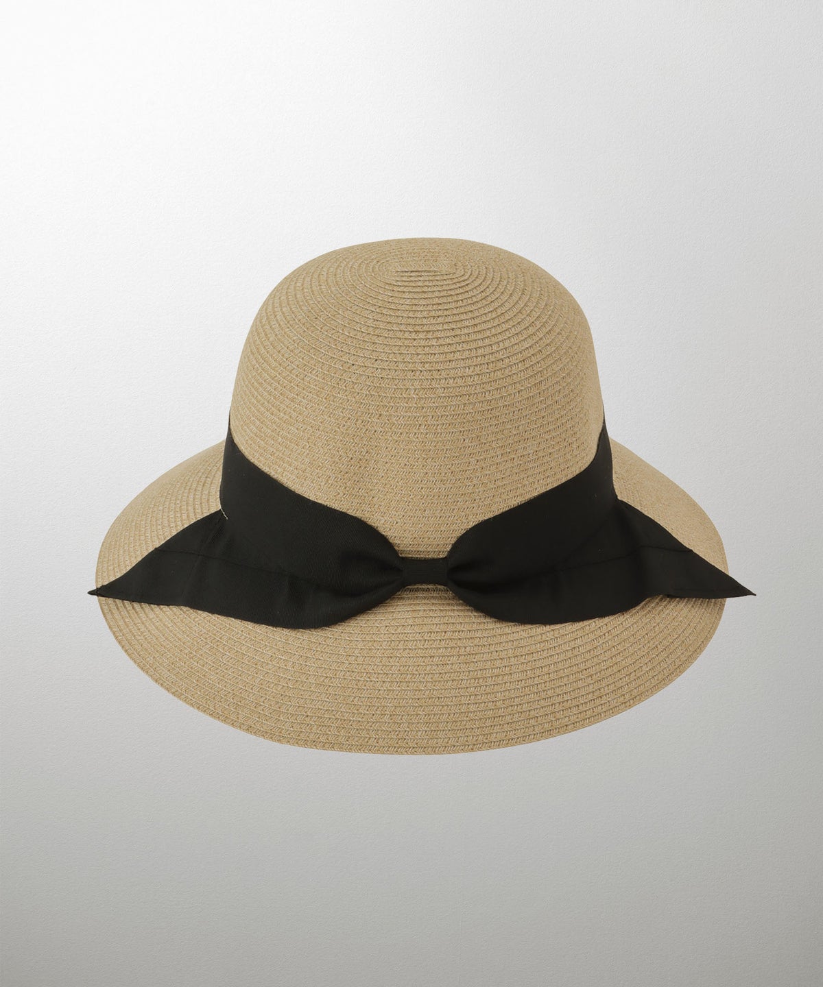 ポケッタブル グログランリボン ハット レディース ファッション ウォッシャブル ベージュ ナチュラル ブラック フリー