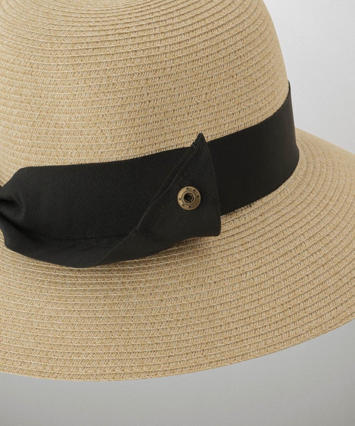 ポケッタブル グログランリボン ハット レディース ファッション ウォッシャブル ベージュ ナチュラル ブラック フリー