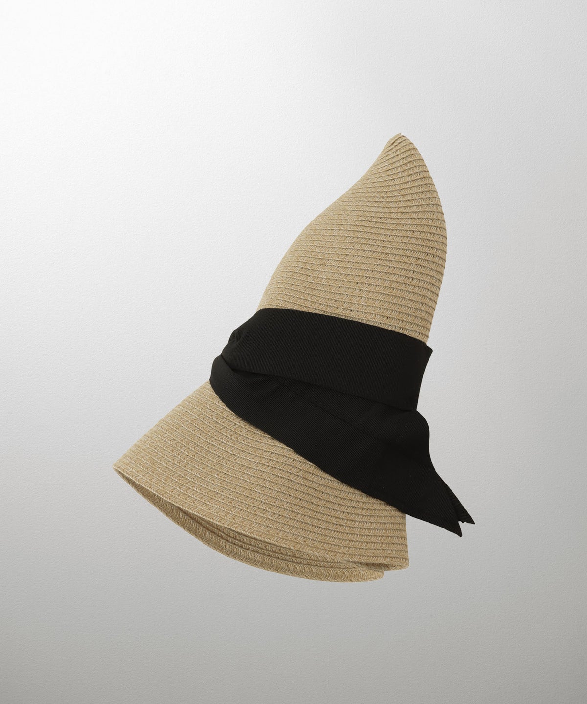 ポケッタブル グログランリボン ハット レディース ファッション ウォッシャブル ベージュ ナチュラル ブラック フリー