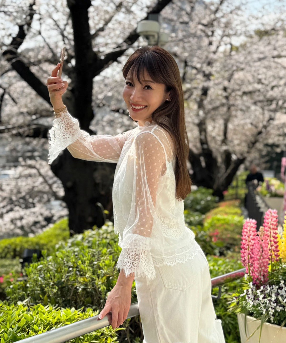 手洗い可 大人可愛い 上品 きれいめ 大人カジュアル フェミニン 白黒 春 シースルー 柄 ジョイントスペース