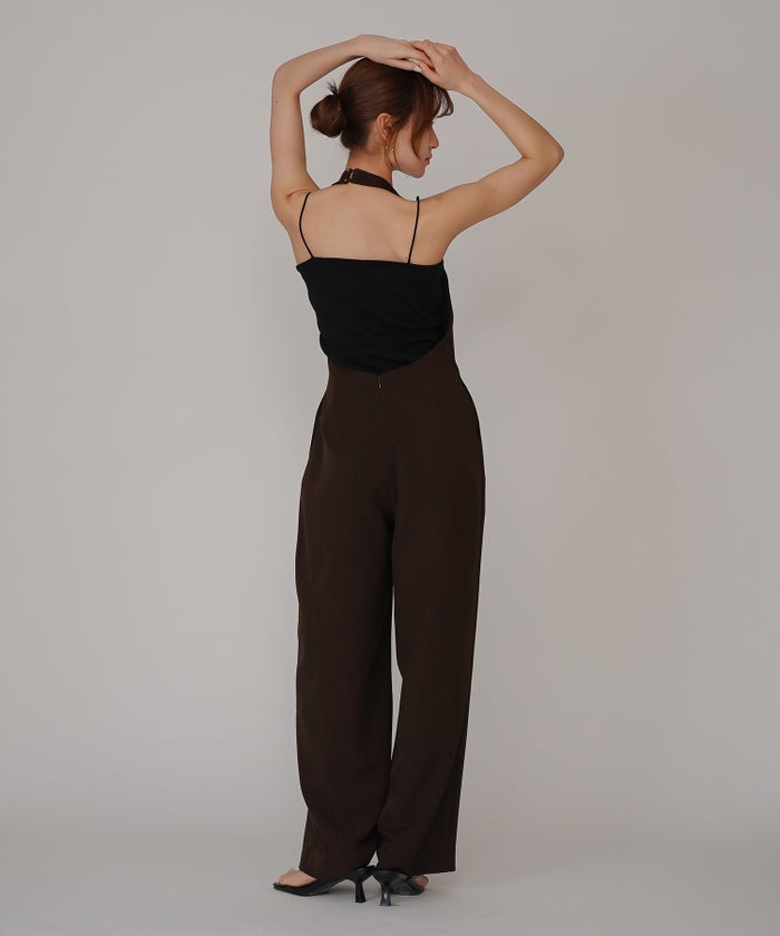 バックオープン ホルター オールインワン KINO THE KEI 海外ファッション モード 韓国ファッション 韓国風 大人モード 大人コーデ パーティー 二次会コーデ オケージョンコーデ ディナーコーデ お呼ばれコーデ ドレスライク オールインワンドレス きれいめドレス カジュアルドレス リゾートドレス