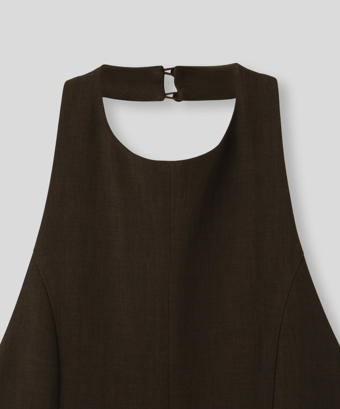 バックオープン ホルター オールインワン KINO THE KEI 海外ファッション モード 韓国ファッション 韓国風 大人モード 大人コーデ パーティー 二次会コーデ オケージョンコーデ ディナーコーデ お呼ばれコーデ ドレスライク オールインワンドレス きれいめドレス カジュアルドレス リゾートドレス