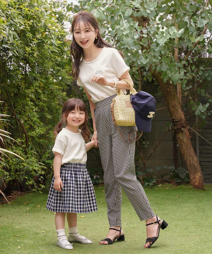 カットソー トップス 親子 Tシャツ シンプル リンクコーデ お揃いコーデ 半袖