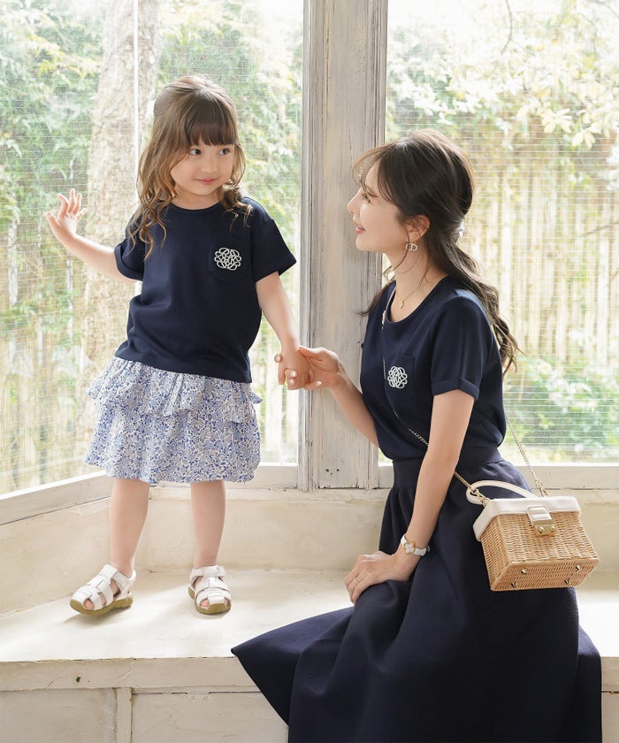 カットソー トップス 親子 Tシャツ シンプル リンクコーデ お揃いコーデ 半袖