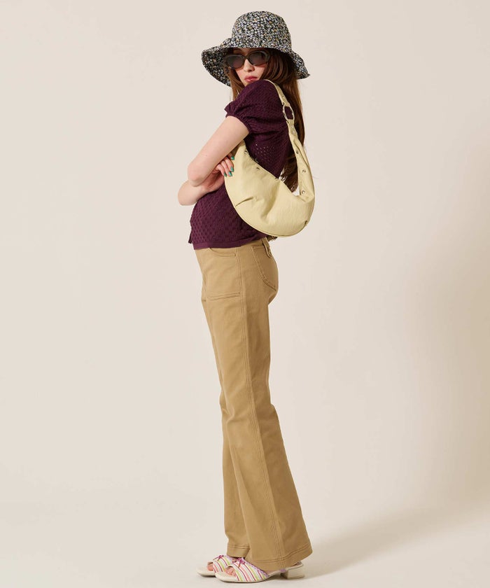 バッグ/ミニ/スタッズ アクセント ハーフムーン ショルダーバッグ TINA：JOJUN