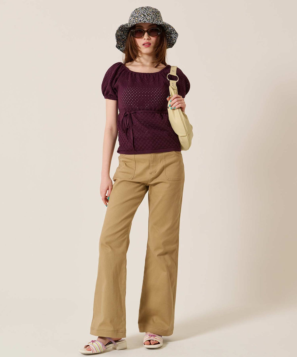 バッグ/ミニ/スタッズ アクセント ハーフムーン ショルダーバッグ TINA：JOJUN