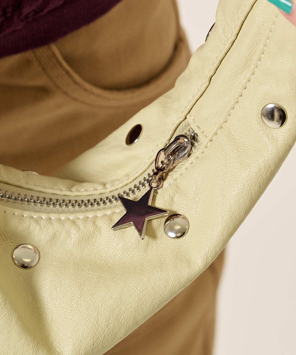 バッグ/ミニ/スタッズ アクセント ハーフムーン ショルダーバッグ TINA：JOJUN