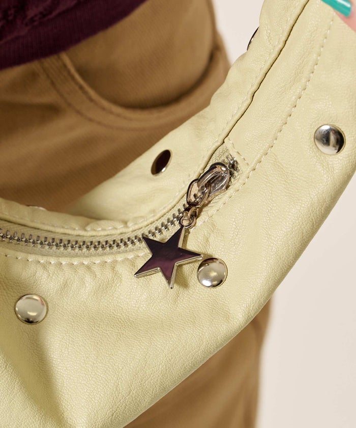 バッグ/ミニ/スタッズ アクセント ハーフムーン ショルダーバッグ TINA：JOJUN