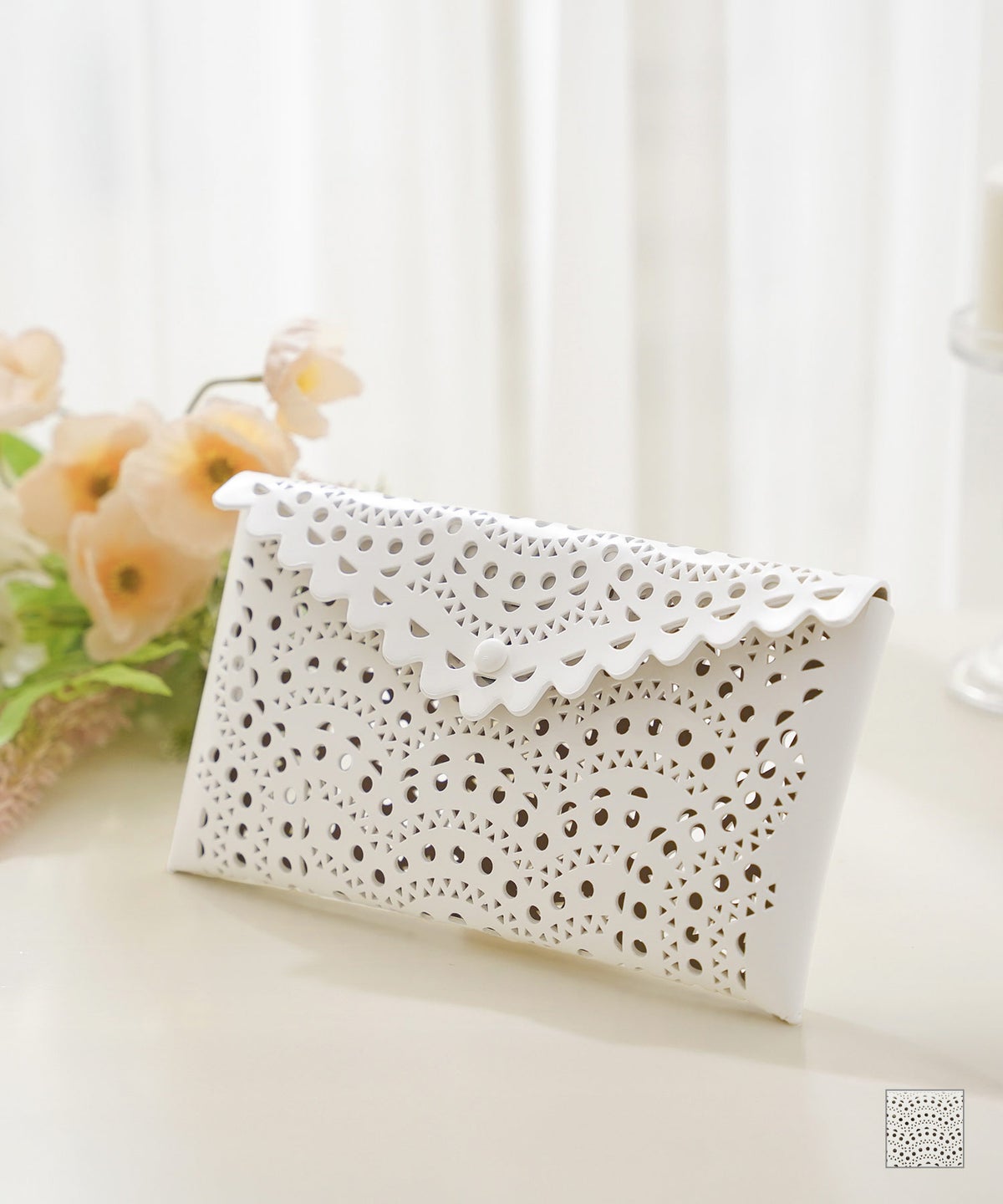 レースカット レザー クラッチ バッグ Prima Scherrer