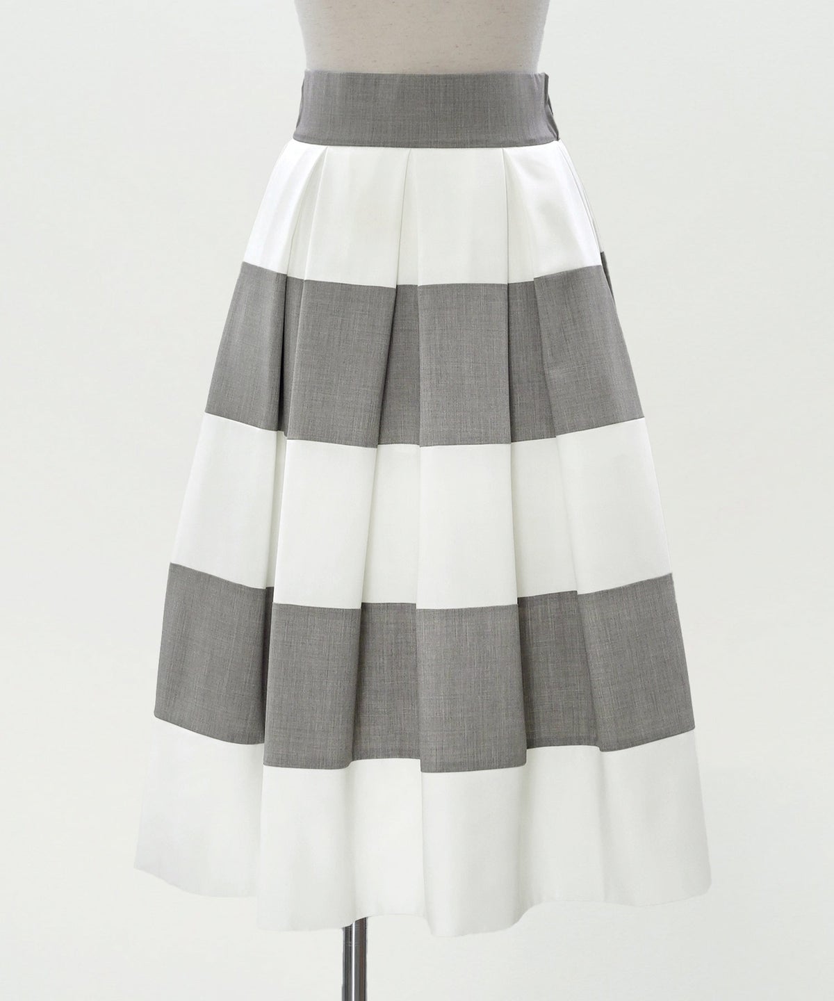 スカート フレア グレー ボーダー 通勤 デート 女子会 フェミニン ジョイントスペース