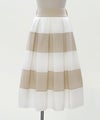 スカート フレア ベージュ ボーダー 通勤 デート 女子会 フェミニン ジョイントスペース
