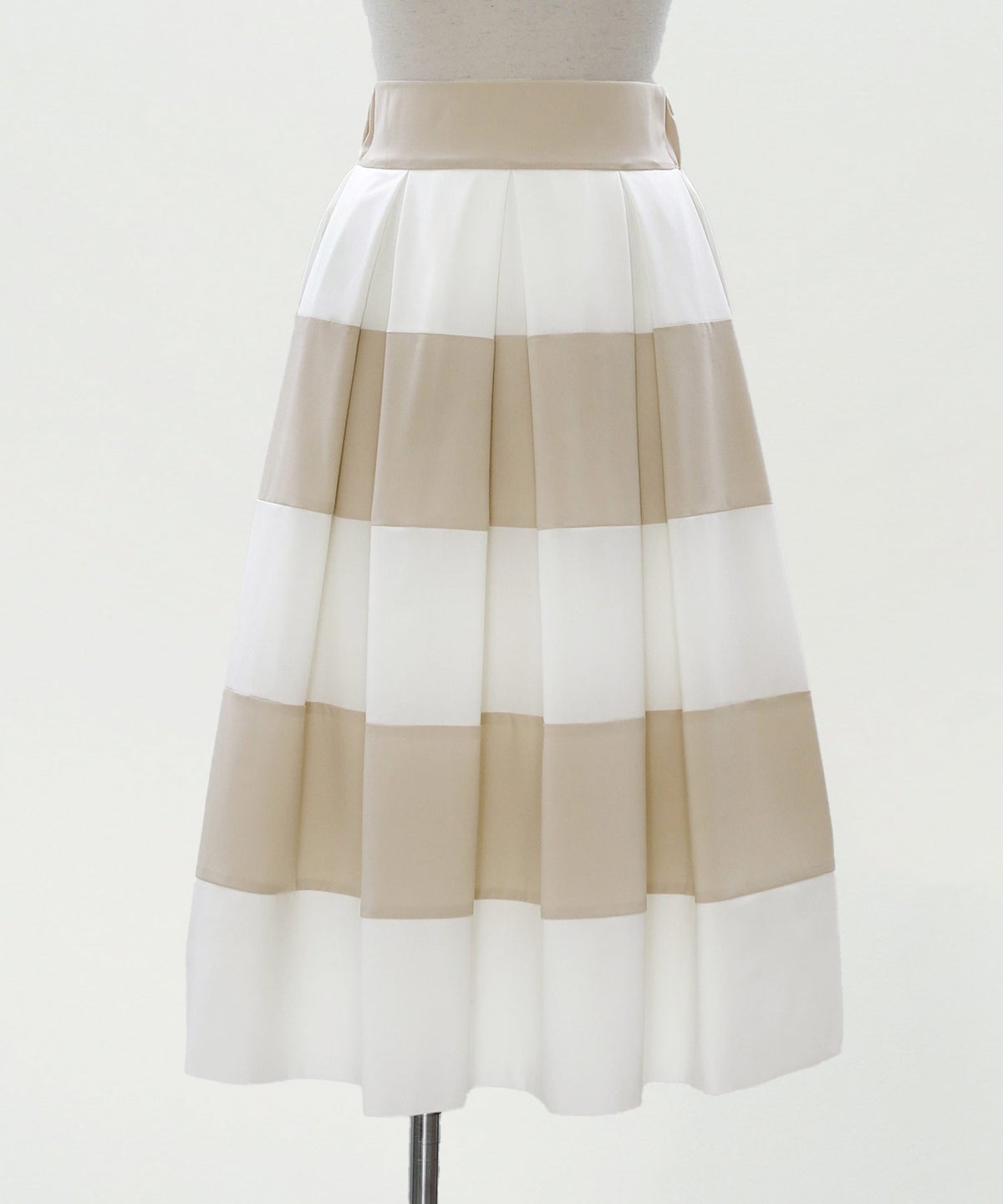 スカート フレア ベージュ ボーダー 通勤 デート 女子会 フェミニン ジョイントスペース