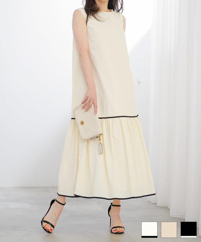 サイド ショルダー ボタン ティアード ワンピース ＆BLOOM（アンドブルーム）