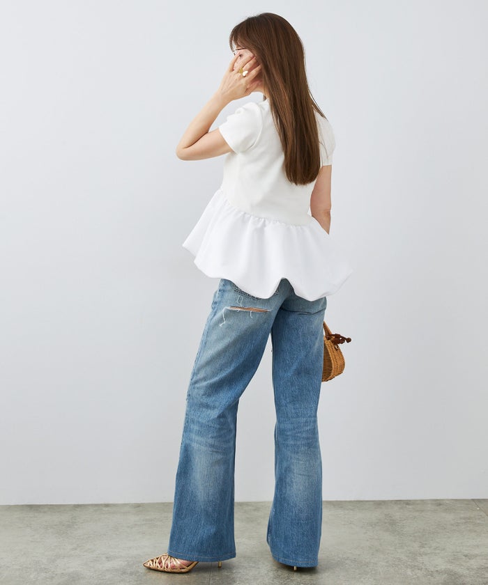 手洗い可 日本製 かわいい 上品 きれいめ 大人カジュアル オフィス シンプル Vネック 体型カバー ジョイントスペース