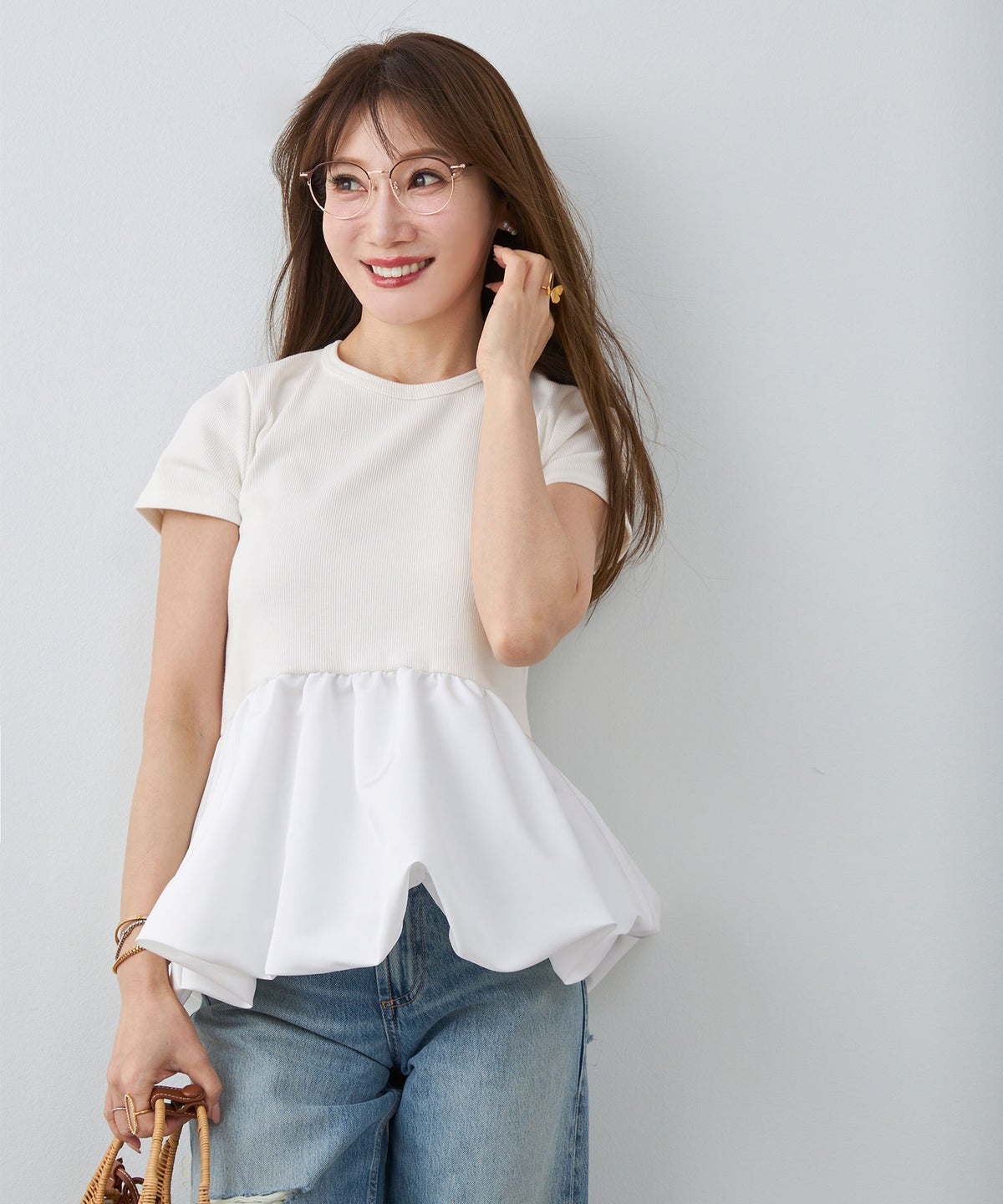 手洗い可 日本製 かわいい 上品 きれいめ 大人カジュアル オフィス シンプル Vネック 体型カバー ジョイントスペース