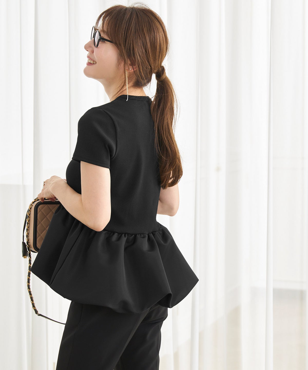 手洗い可 日本製 かわいい 上品 きれいめ 大人カジュアル オフィス シンプル Vネック 体型カバー ジョイントスペース