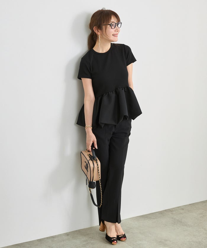 手洗い可 日本製 かわいい 上品 きれいめ 大人カジュアル オフィス シンプル Vネック 体型カバー ジョイントスペース