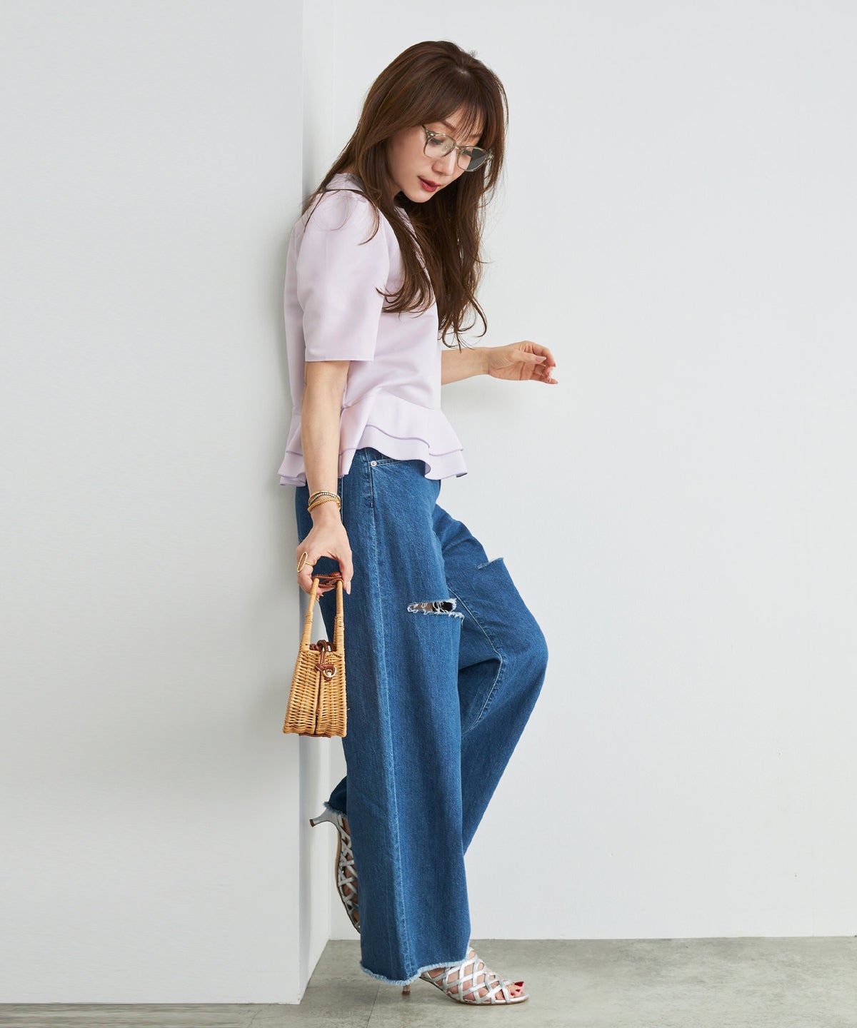 手洗い可 日本製 きれいめ 上品 半袖 オフィス 体型カバー 大人カジュアル フェニミン  無地 ドット 柄 ジョイントスペース