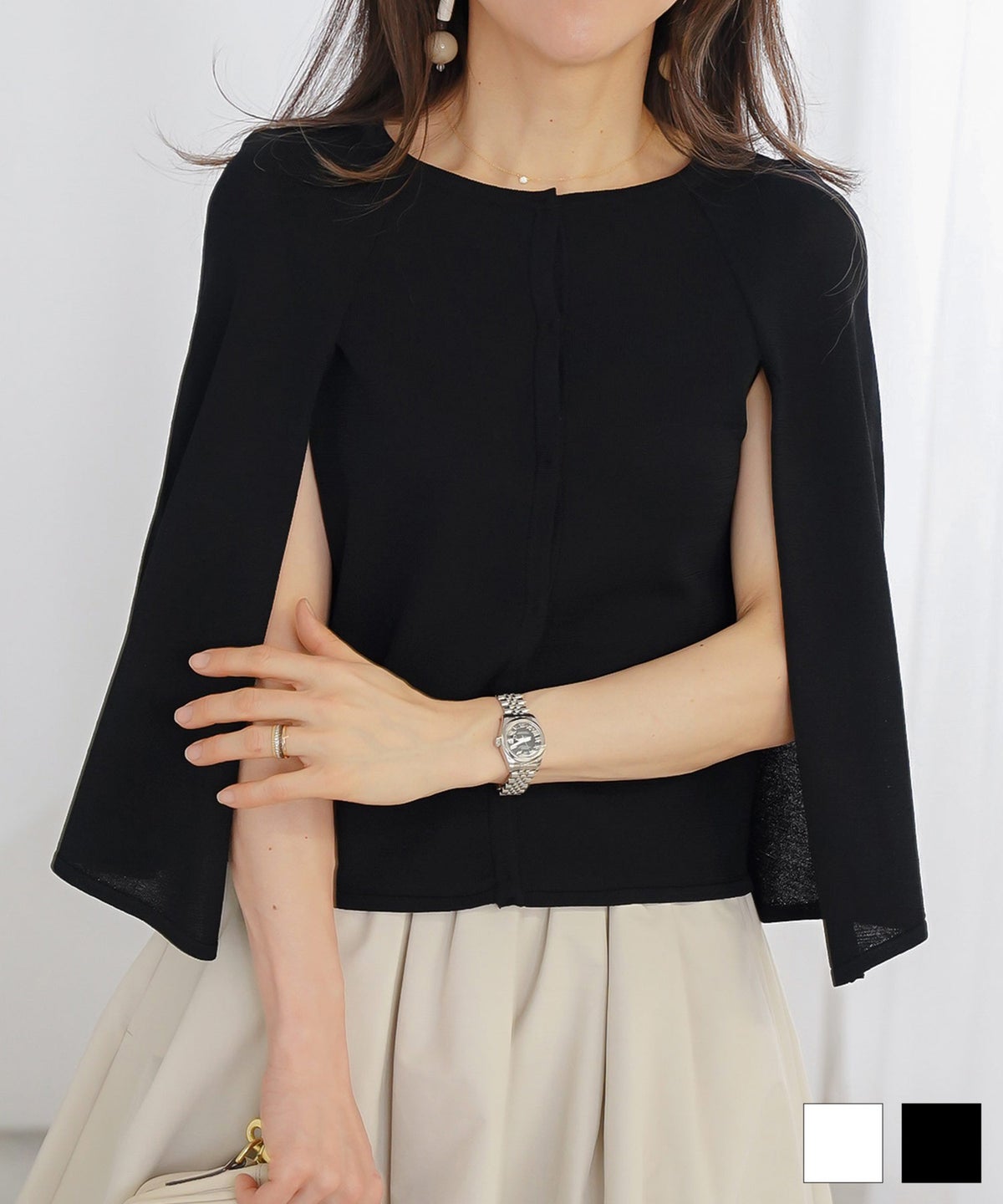 ケープ ニット カーディガン ＆BLOOM（アンドブルーム）