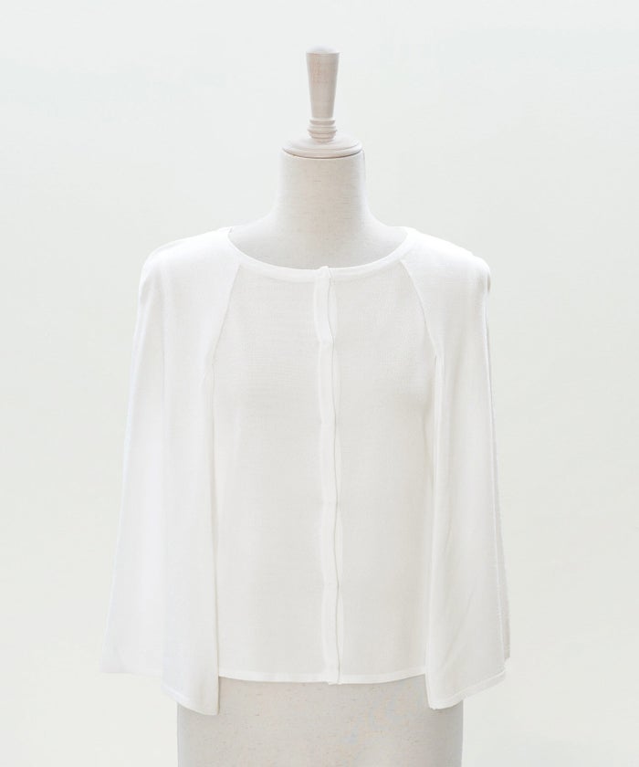 ケープ ニット カーディガン ホワイト ブラック 春 夏 薄手 日焼け対策 ジョイントスペース