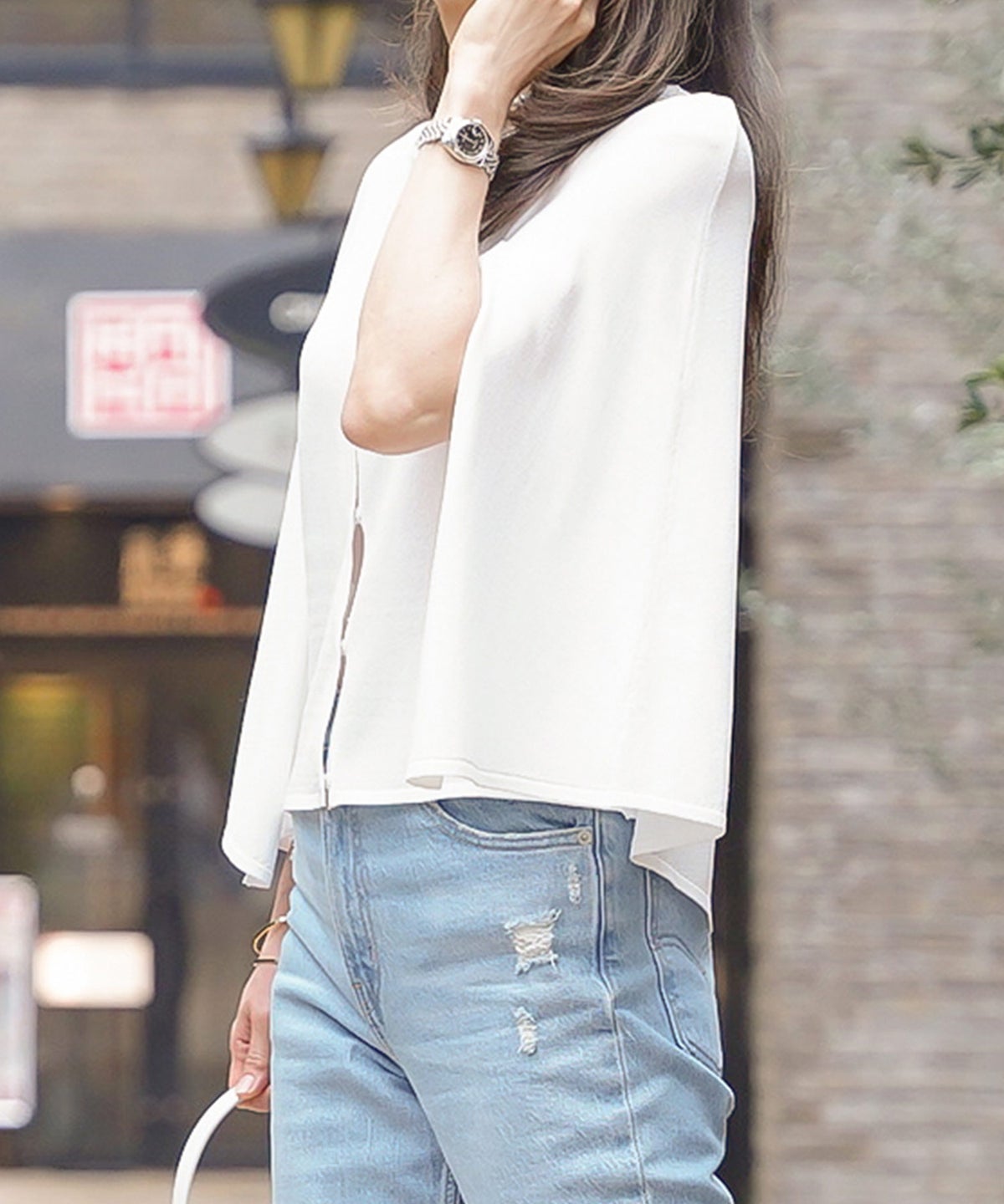 ケープ ニット カーディガン ホワイト ブラック 春 夏 薄手 日焼け対策 ジョイントスペース