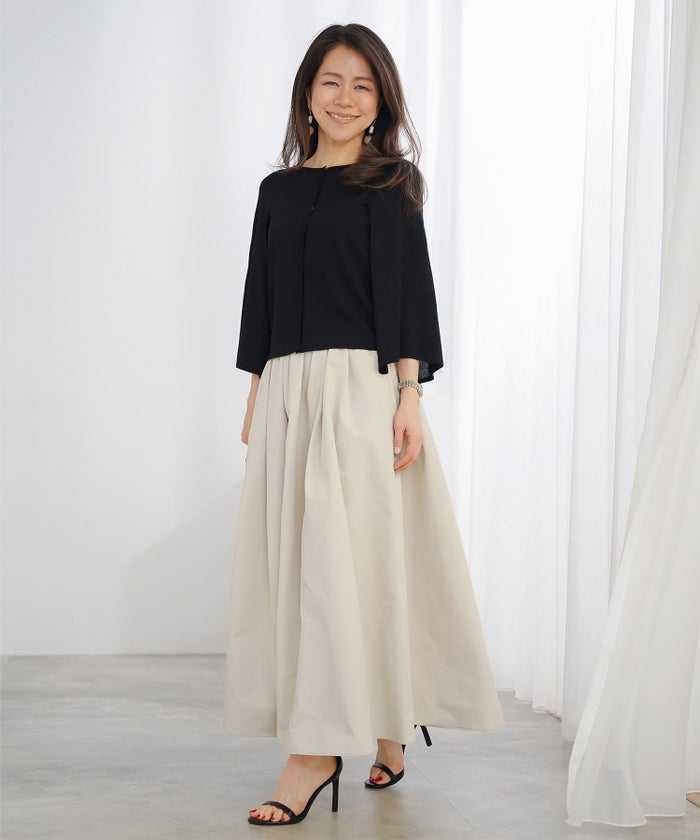 ケープ ニット カーディガン ホワイト ブラック 春 夏 薄手 日焼け対策 ジョイントスペース