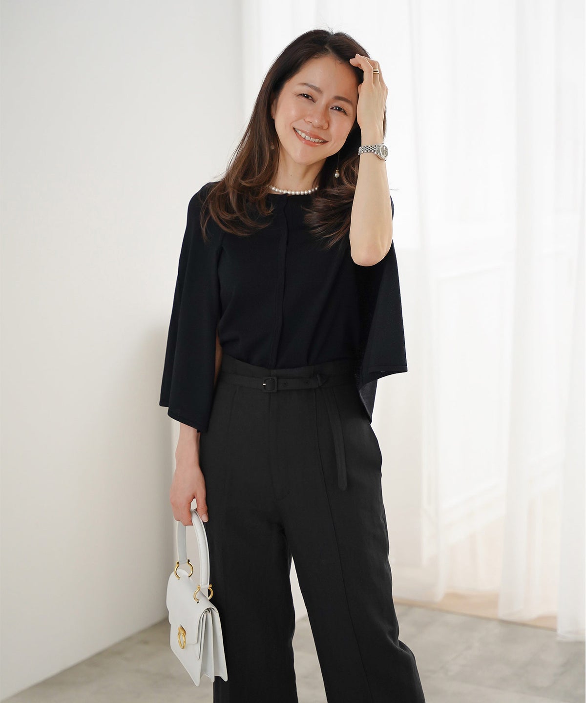 ケープ ニット カーディガン ホワイト ブラック 春 夏 薄手 日焼け対策 ジョイントスペース