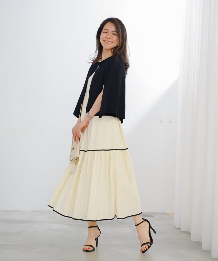 ケープ ニット カーディガン ホワイト ブラック 春 夏 薄手 日焼け対策 ジョイントスペース