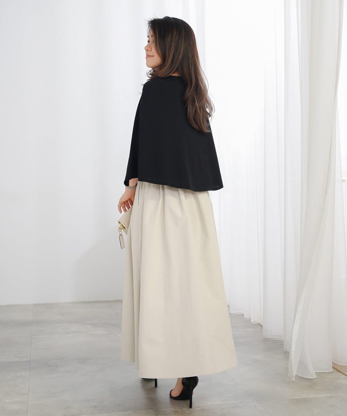 ケープ ニット カーディガン ホワイト ブラック 春 夏 薄手 日焼け対策 ジョイントスペース