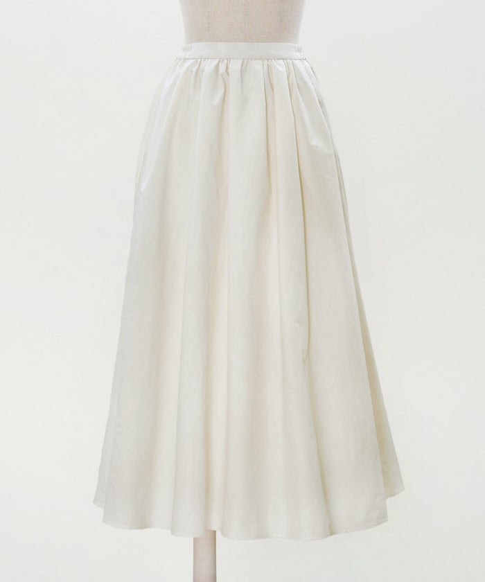スカート ロング アイボリー タフタ フレア ベーシック ジョイントスペース