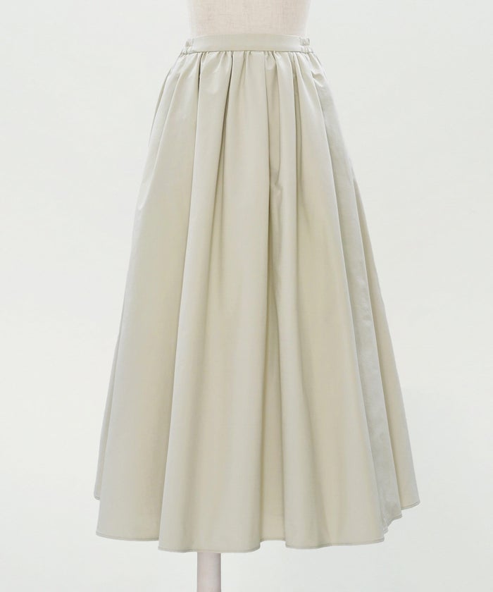 スカート ロング グレージュ タフタ フレア ベーシック ジョイントスペース